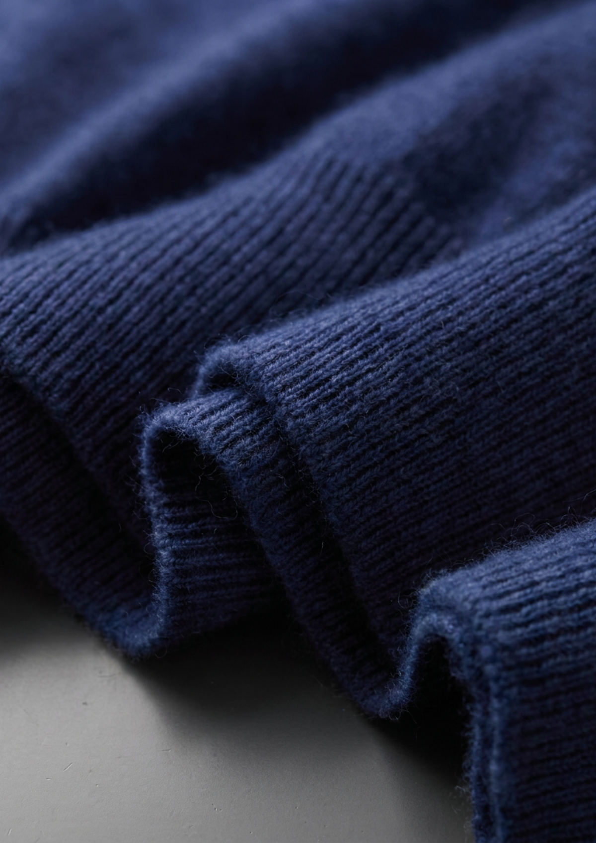 Premium Cashmere Classic Crewneck T-Shirt - Navy Blue | Portovelli