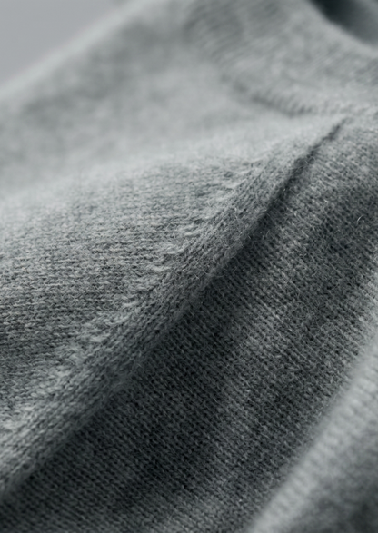 Premium Cashmere Classic Crewneck T-Shirt - Shadow Flint | Portovelli