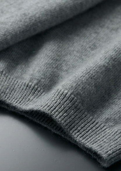 Premium Cashmere Classic Crewneck T-Shirt - Shadow Flint | Portovelli