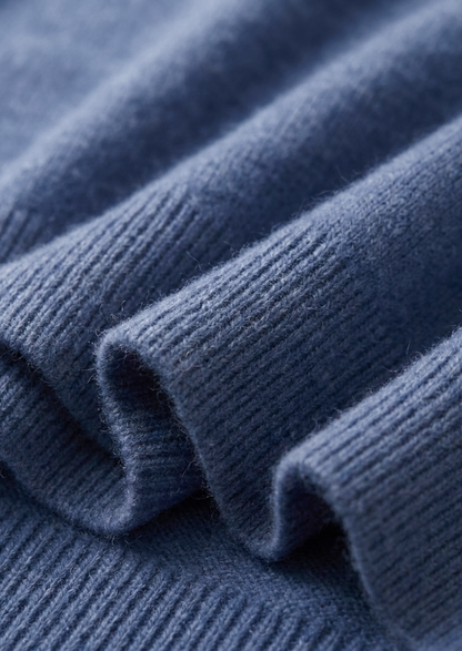 Premium Cashmere Classic Crewneck T-Shirt - Deep Atlantic | Portovelli