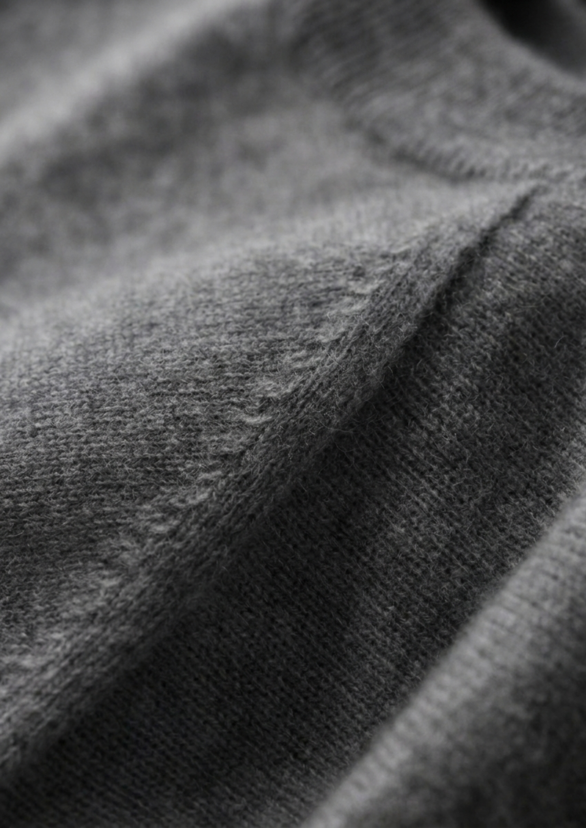 Premium Cashmere Classic Crewneck T-Shirt - Dark Gray | Portovelli