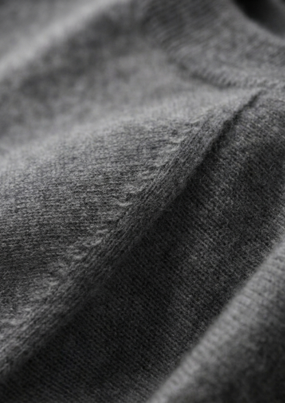 Premium Cashmere Classic Crewneck T-Shirt - Dark Gray | Portovelli