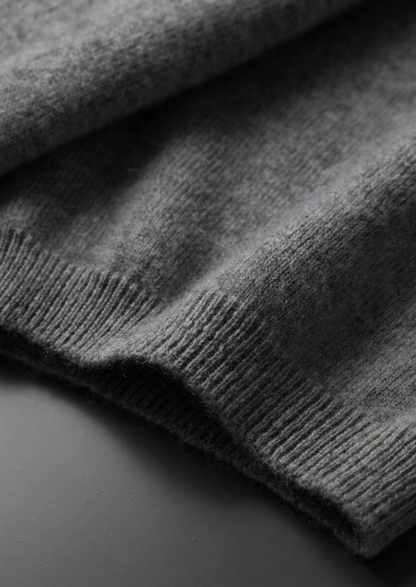 Premium Cashmere Classic Crewneck T-Shirt - Dark Gray | Portovelli