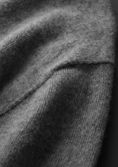 Premium Cashmere Classic Crewneck T-Shirt - Dark Gray | Portovelli