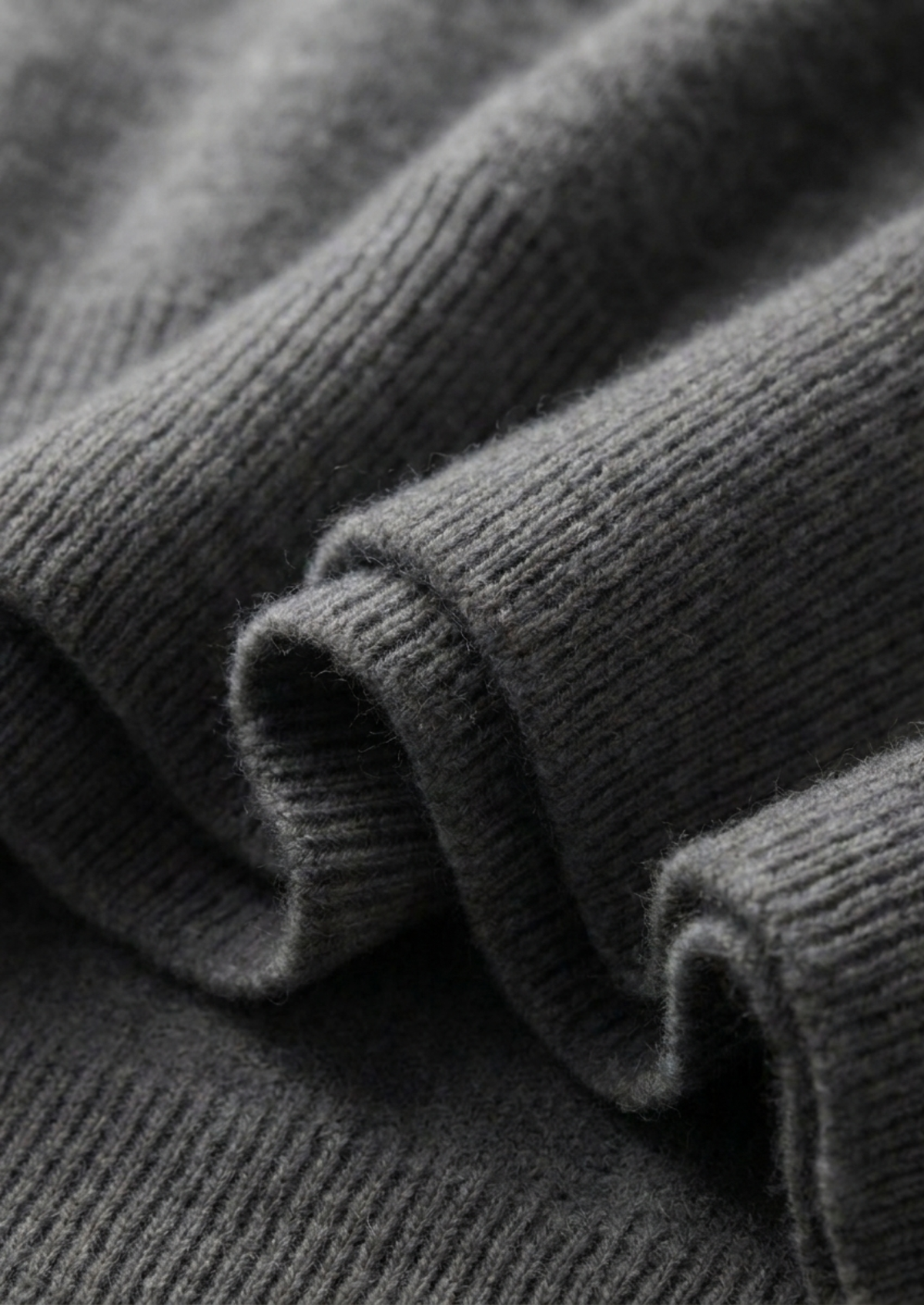 Premium Cashmere Classic Crewneck T-Shirt - Dark Gray | Portovelli