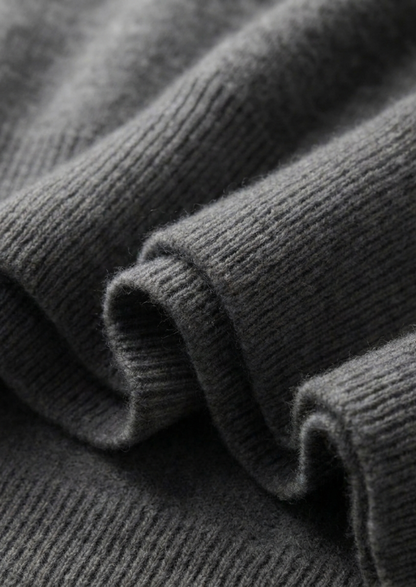 Premium Cashmere Classic Crewneck T-Shirt - Dark Gray | Portovelli