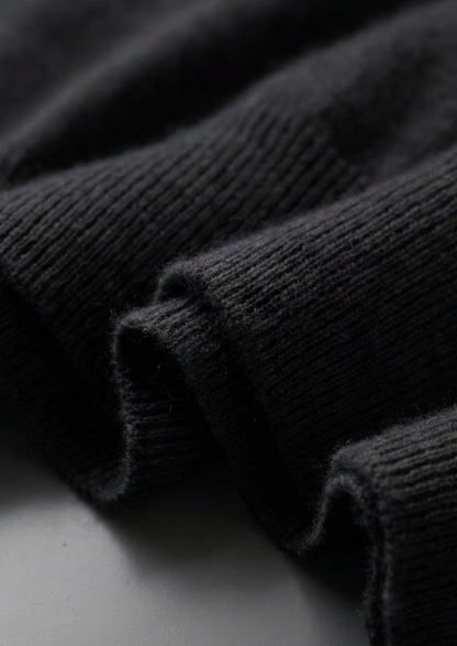 Premium Cashmere Classic Crewneck T-Shirt - Black | Portovelli