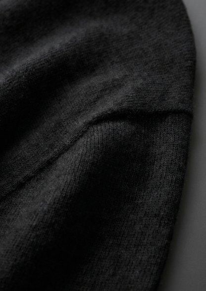Premium Cashmere Classic Crewneck T-Shirt - Black | Portovelli