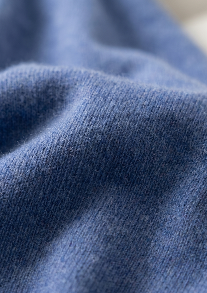 Premium Cashmere Classic Crewneck T-Shirt - Deep Atlantic | Portovelli