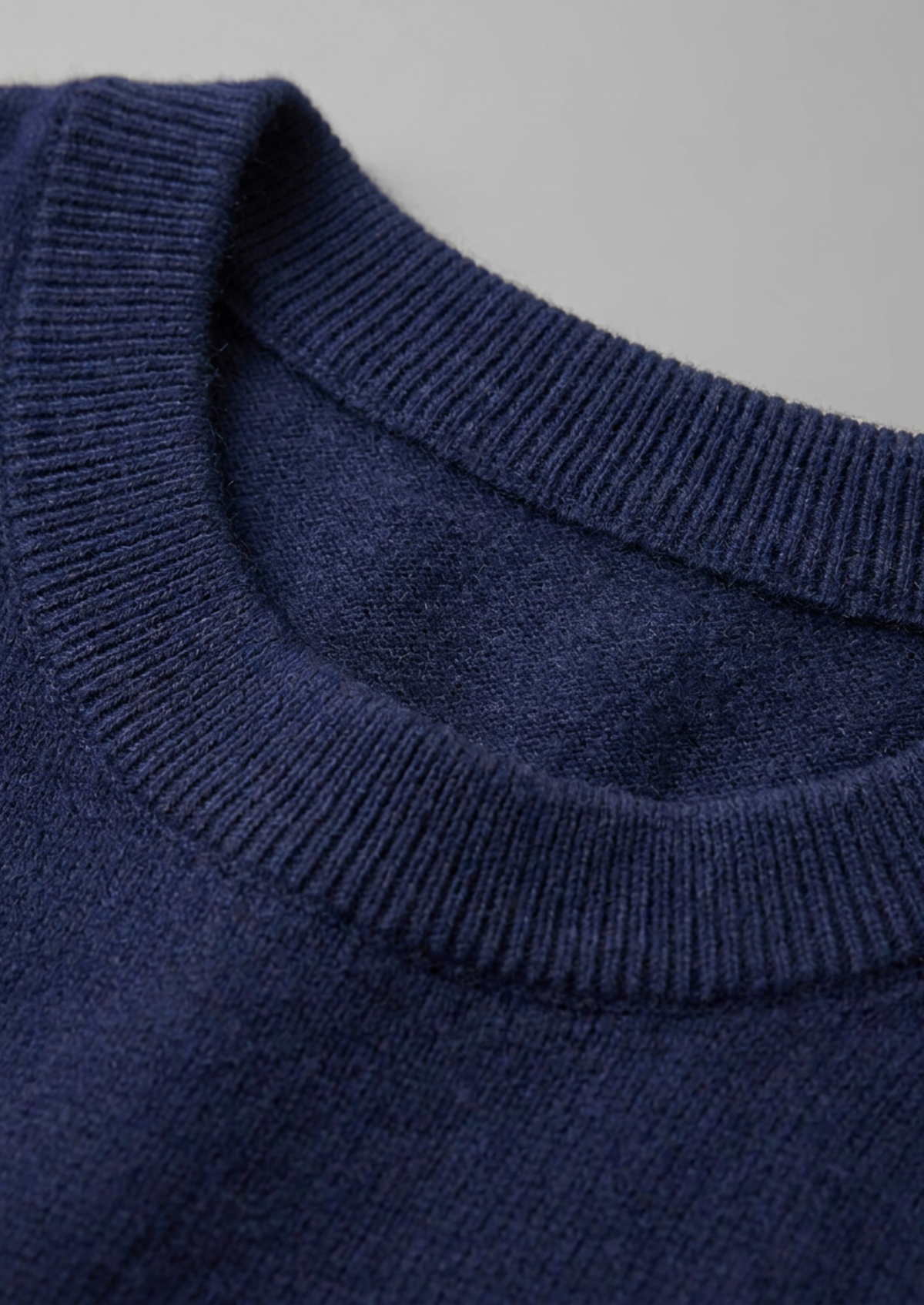 Premium Cashmere Classic Crewneck T-Shirt - Navy Blue | Portovelli