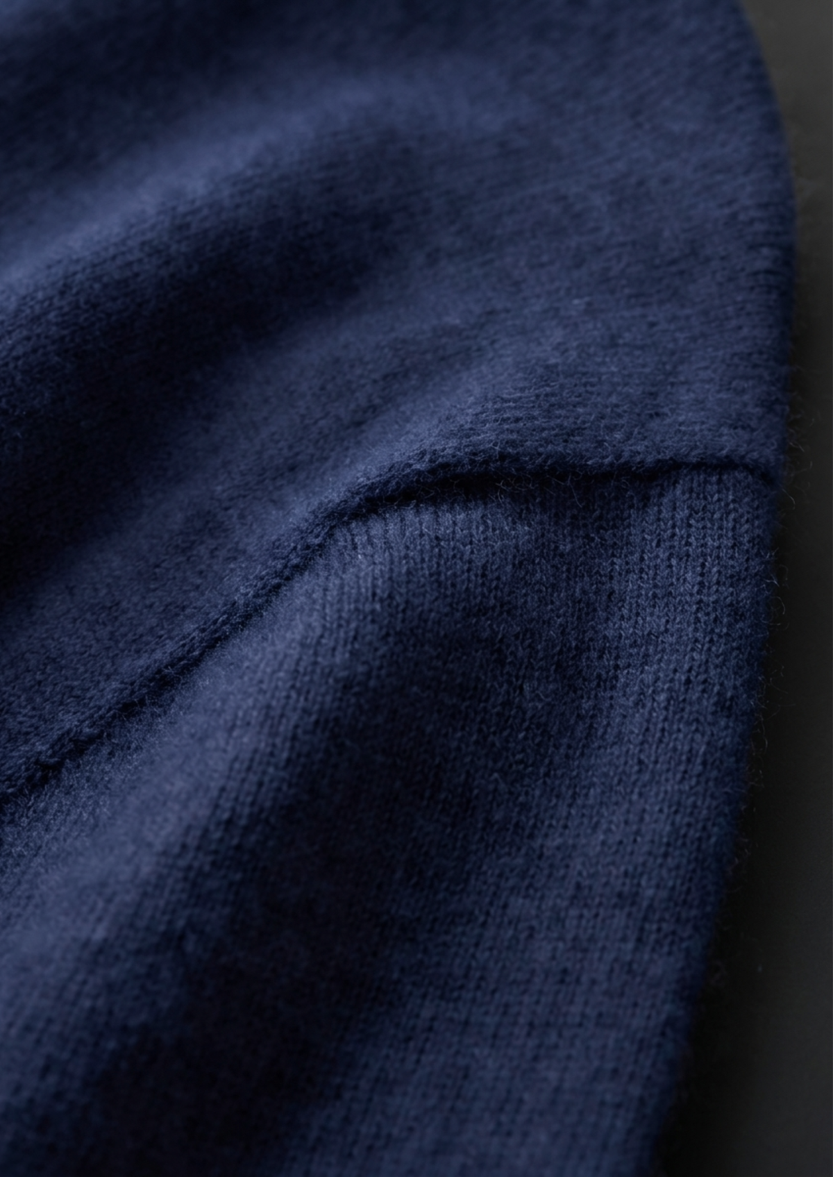 Premium Cashmere Classic Crewneck T-Shirt - Navy Blue | Portovelli