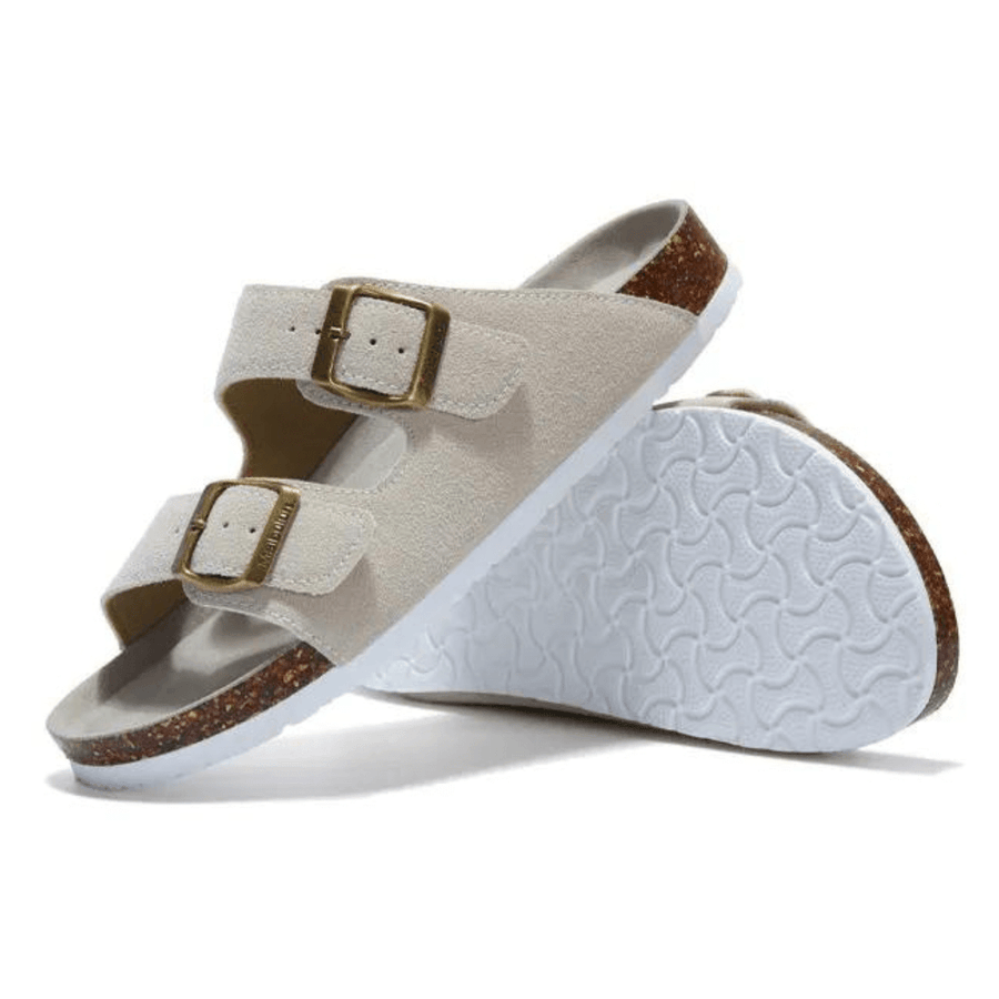 Portovelli Suede Arizona Sandals - Cream