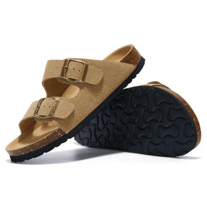 Maibulun Suede Arizona Sandals - Light Brown | Portovelli