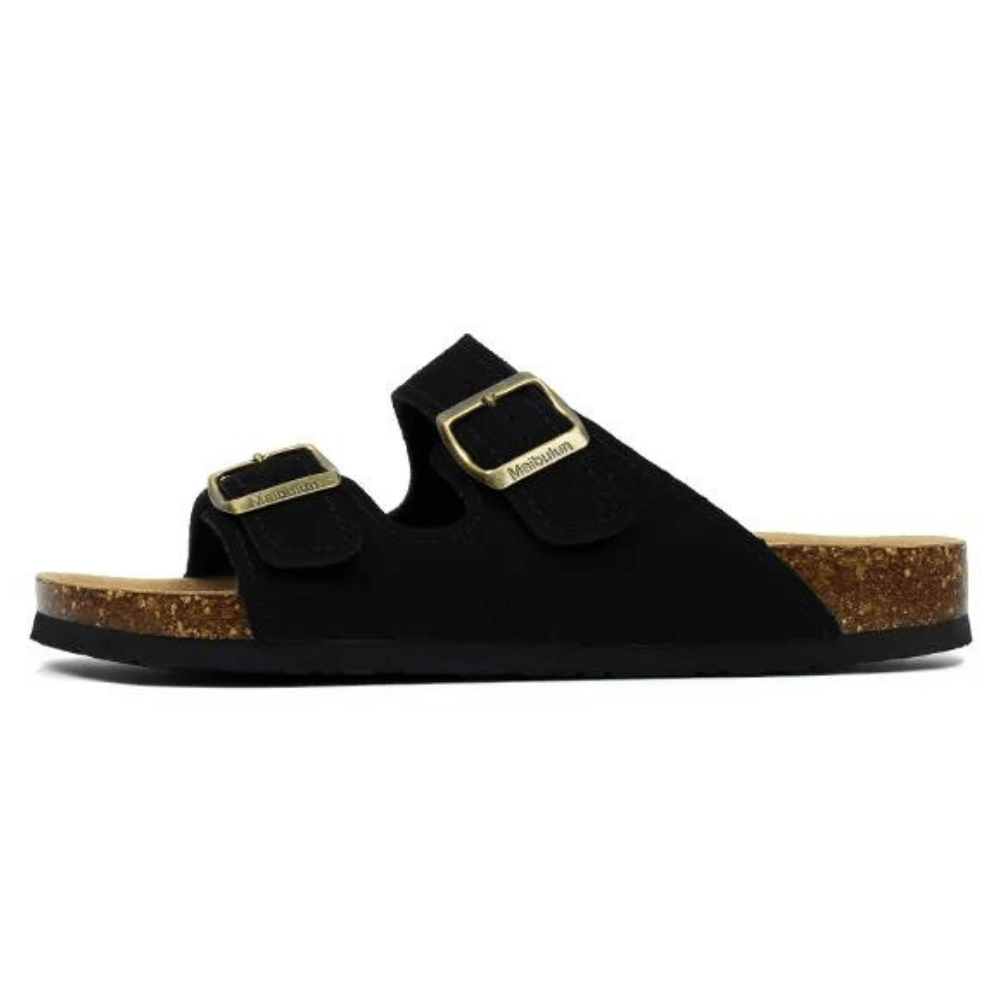 Maibulun Suede Arizona Sandals - Black | Portovelli