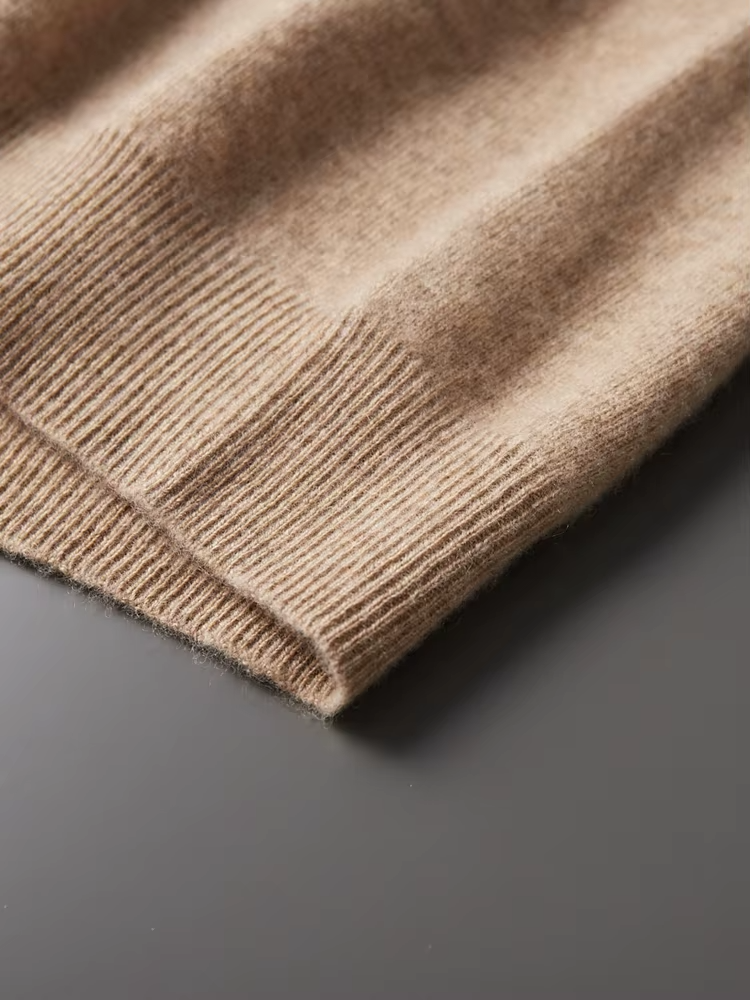 Pure Extra-Fine Merino Wool Beige Leisure Hoodie | Portovelli