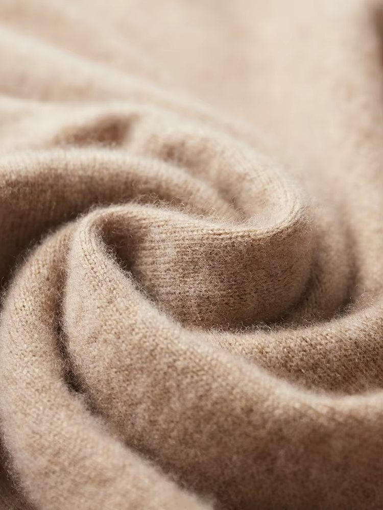 Pure Extra-Fine Merino Wool Beige Leisure Hoodie | Portovelli