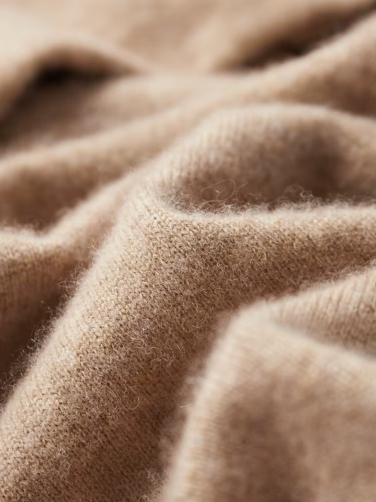 Pure Extra-Fine Merino Wool Beige Leisure Hoodie | Portovelli