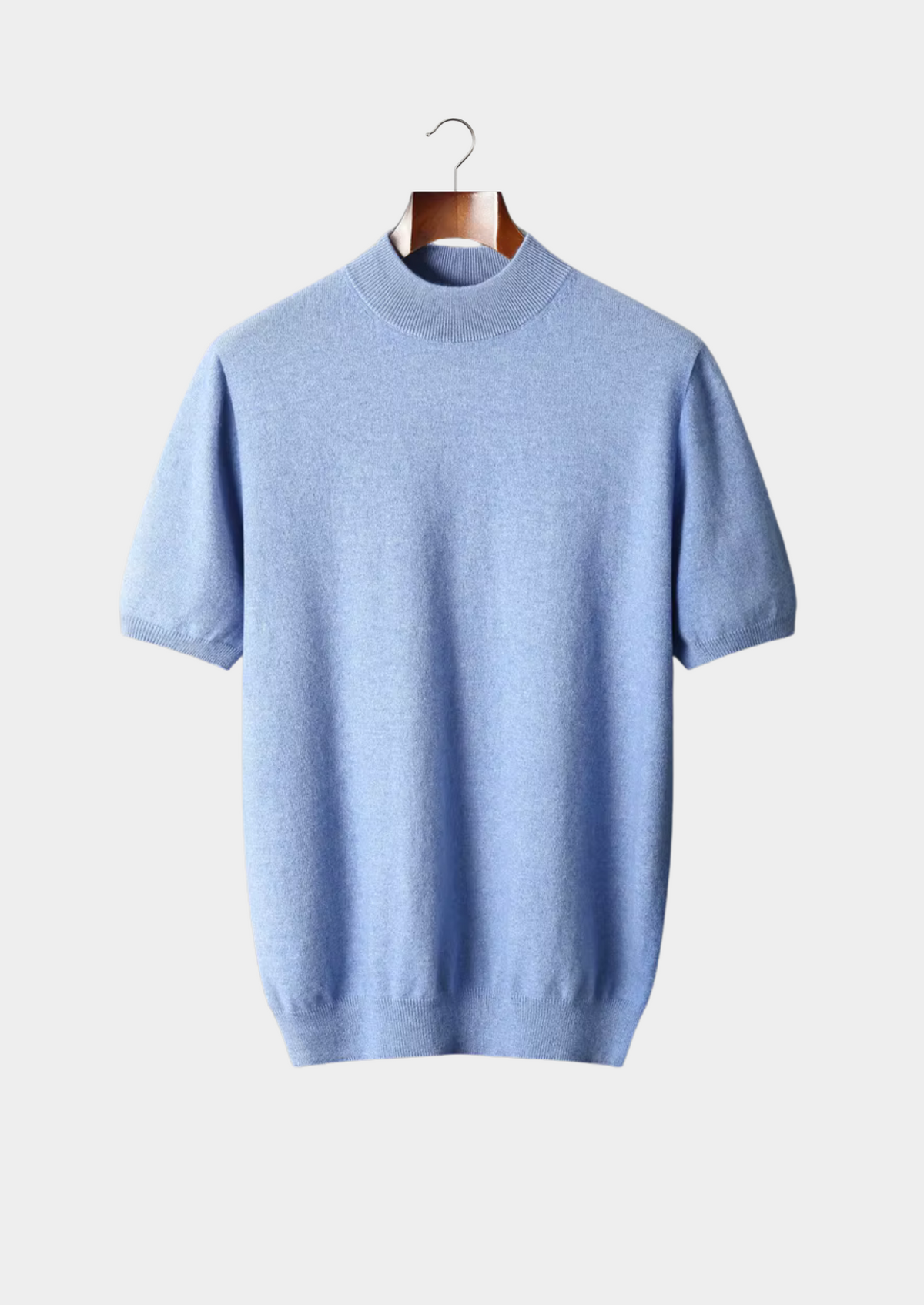 Premium Cashmere Mock Neck T-Shirt | Portovelli