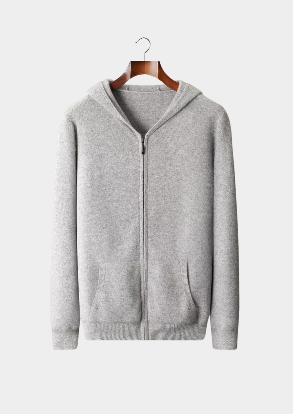 Pure Extra-Fine Merino Wool Zipper Hoodie | Portovelli