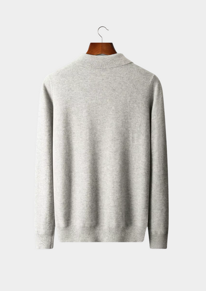 Pure Extra-Fine Merino Wool Half Zip Polo | Portovelli
