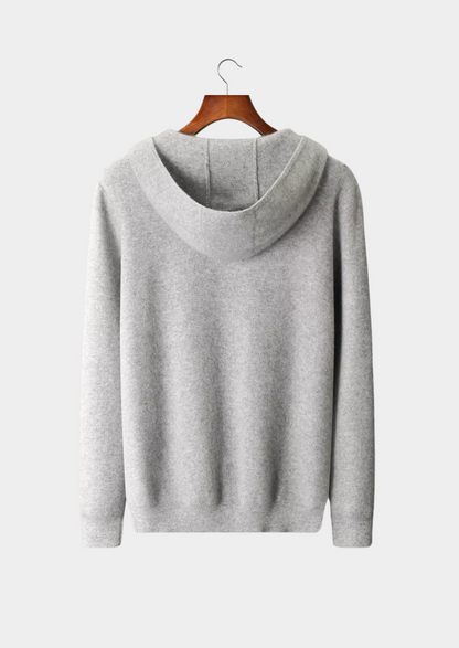 Pure Extra-Fine Merino Wool Zipper Hoodie | Portovelli