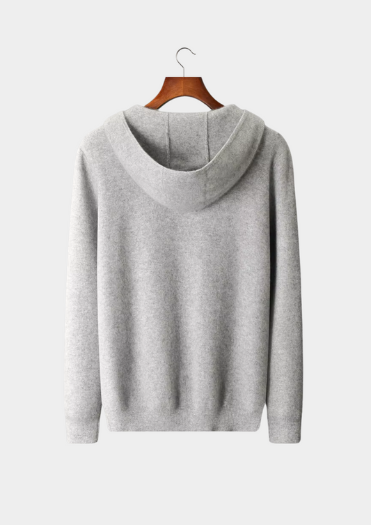 Pure Extra-Fine Merino Wool Zipper Hoodie | Portovelli