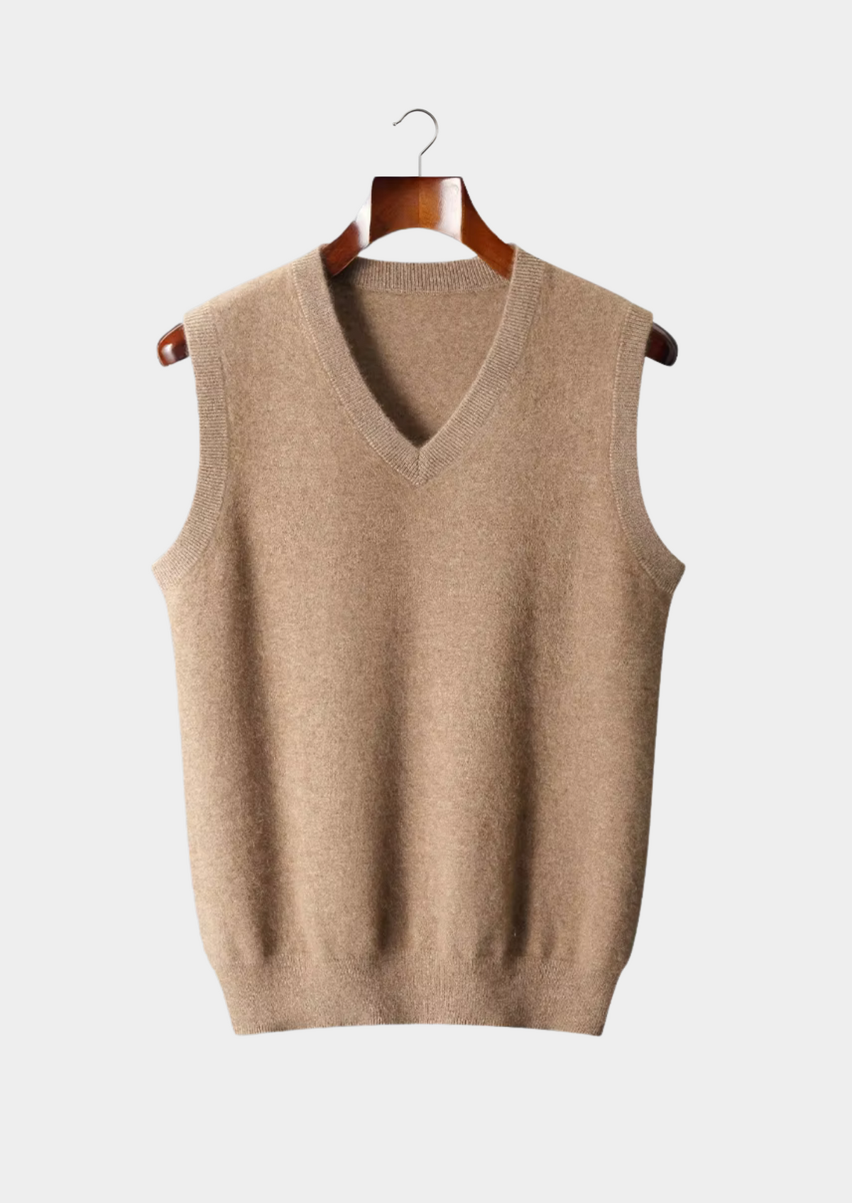 Pure Extra-Fine Merino Wool V-Neck Vest | Portovelli