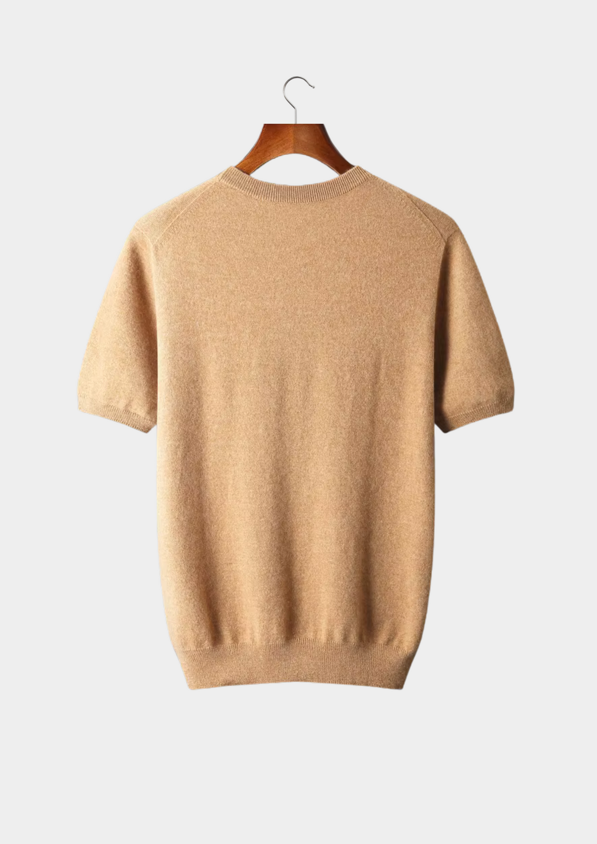 Premium Cashmere Classic Crewneck T-Shirt - Honey Mustard | Portovelli