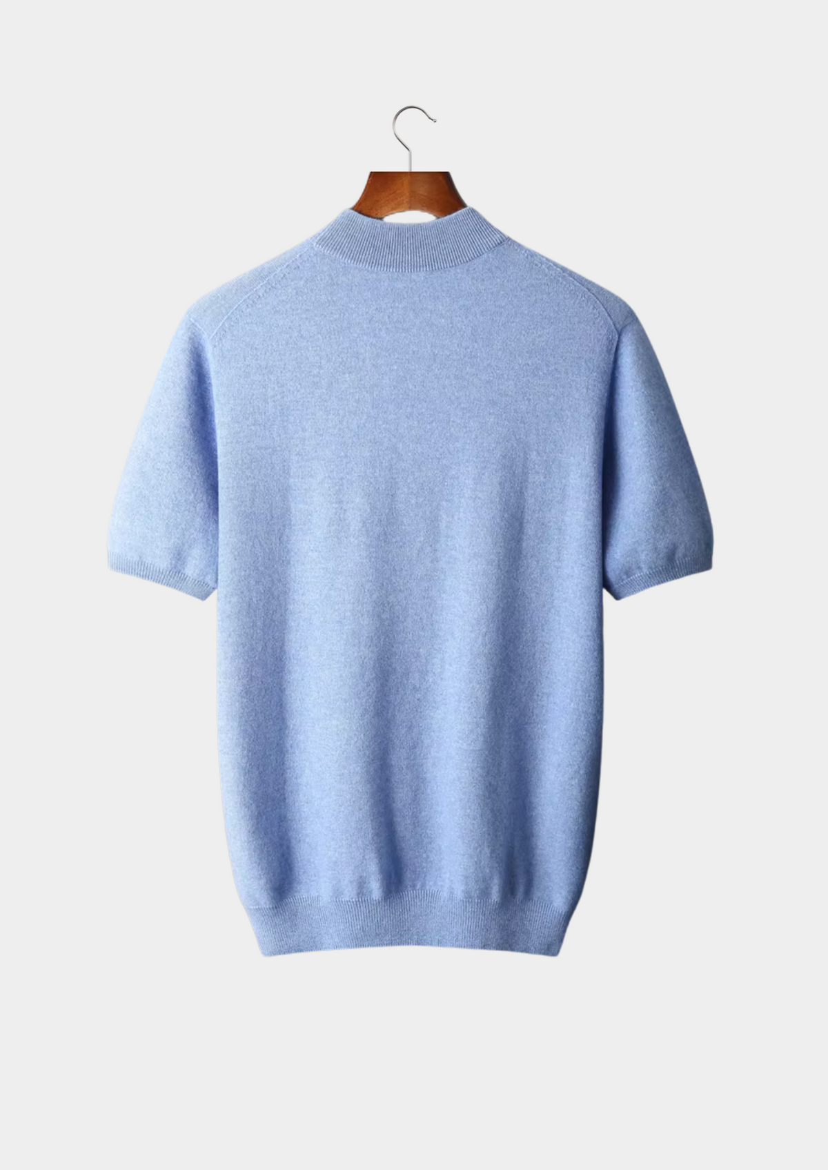 Premium Cashmere Mock Neck T-Shirt | Portovelli