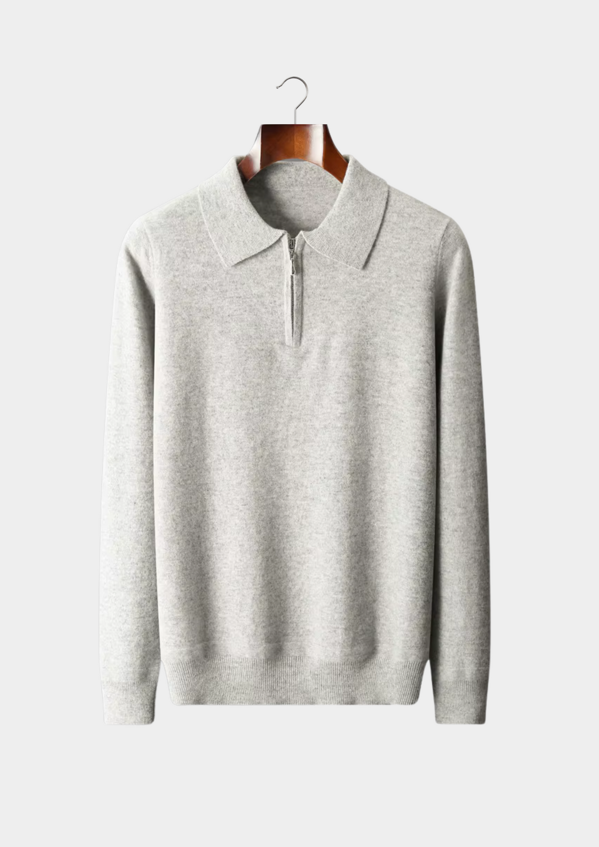 Pure Extra-Fine Merino Wool Half Zip Polo | Portovelli