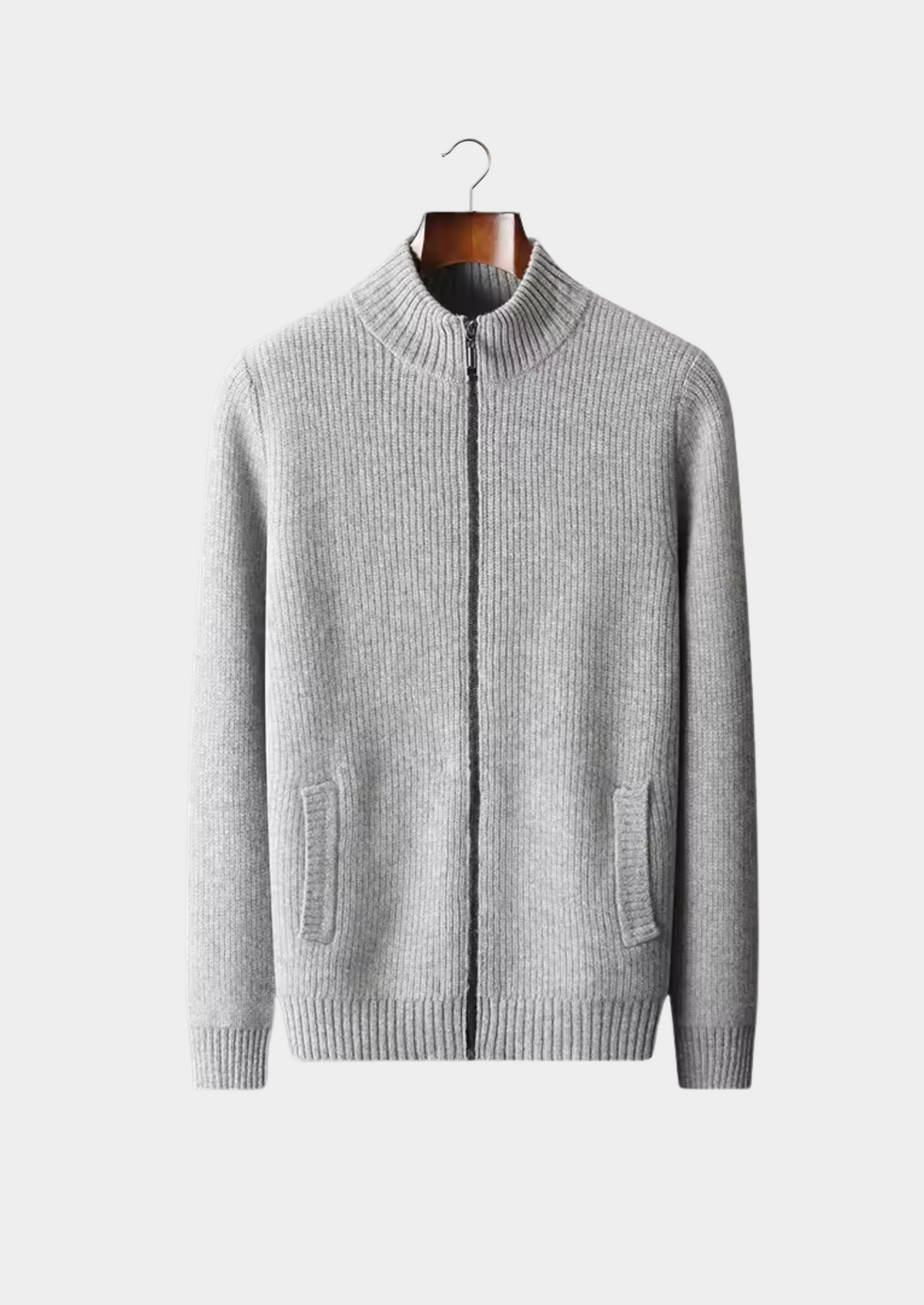 Pure Extra-Fine Merino Wool Ribbed Cardigan | Portovelli