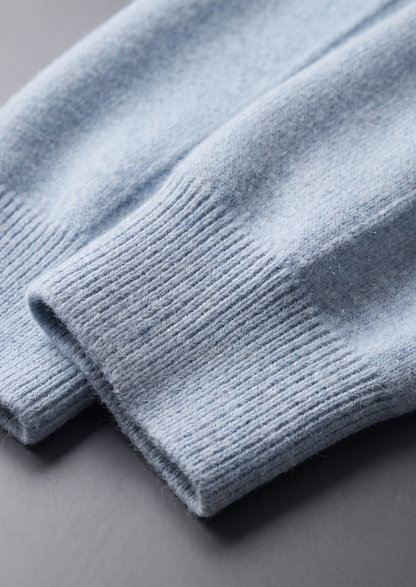 Pure Extra-Fine Merino Wool Light Blue Luzzo Set | Portovelli