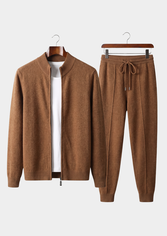 Pure Extra-Fine Merino Wool Caramel Luzzo Set | Portovelli