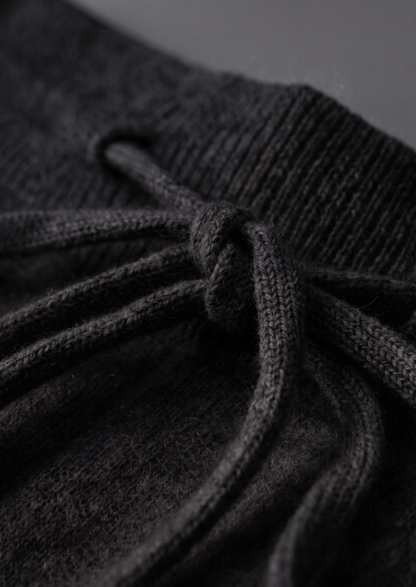 Pure Extra-Fine Merino Wool Black Luzzo Set | Portovelli