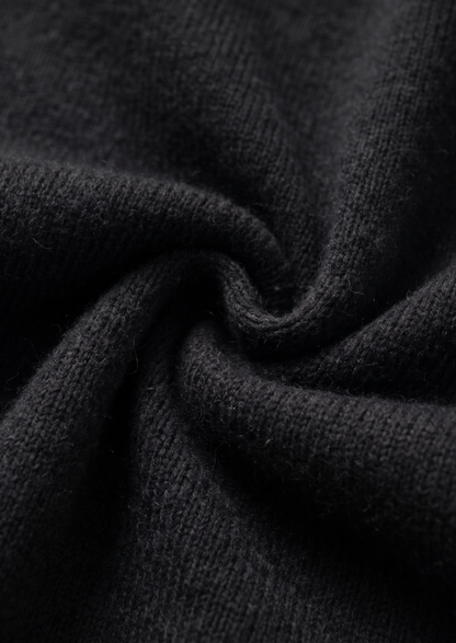 Pure Extra-Fine Merino Wool Black Luzzo Set | Portovelli