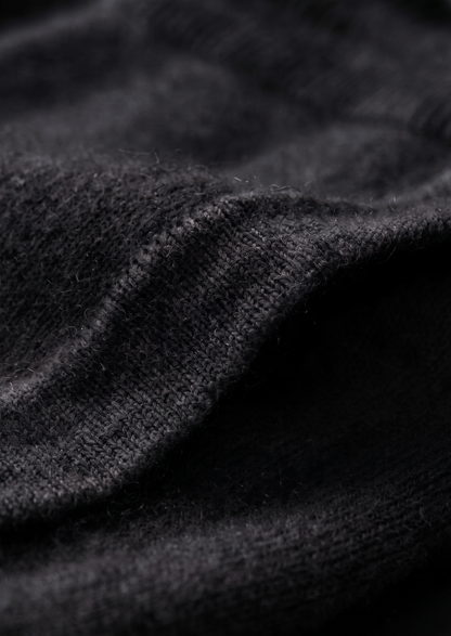 Pure Extra-Fine Merino Wool Black Luzzo Set | Portovelli