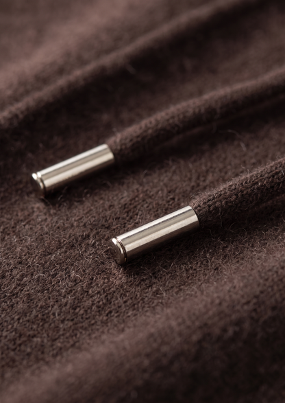 Pure Extra-Fine Merino Wool Dark Brown Luzzo Set | Portovelli