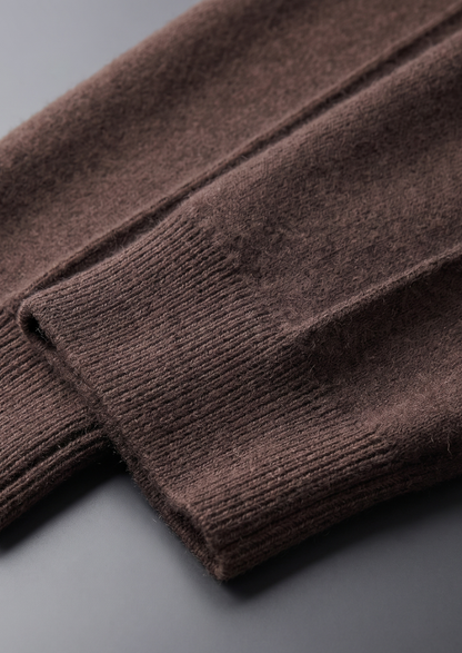 Pure Extra-Fine Merino Wool Dark Brown Luzzo Set | Portovelli