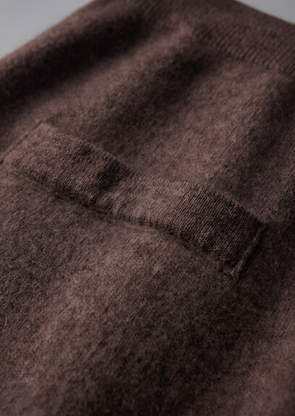 Pure Extra-Fine Merino Wool Dark Brown Luzzo Set | Portovelli