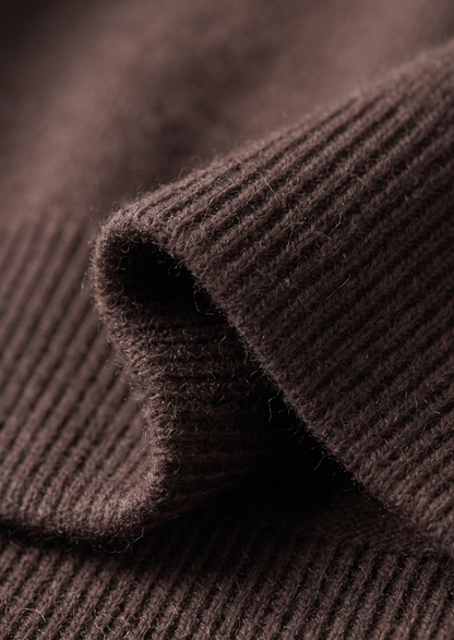 Pure Extra-Fine Merino Wool Dark Brown Luzzo Set | Portovelli