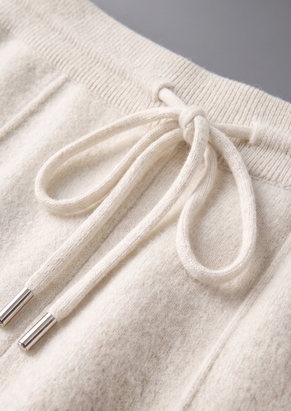 Pure Extra-Fine Merino Wool Cream White Luzzo Set | Portovelli