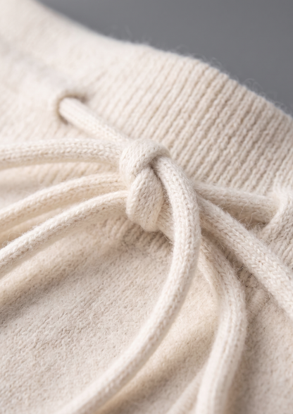 Pure Extra-Fine Merino Wool Cream White Luzzo Set | Portovelli