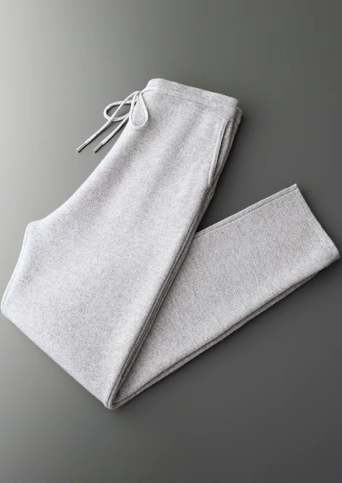 Pure Extra-Fine Merino Wool Light Gray Savro Set | Portovelli