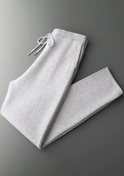 Pure Extra-Fine Merino Wool Light Gray Savro Set | Portovelli
